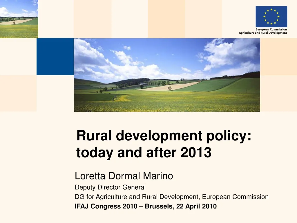 rural development policy today and after 2013