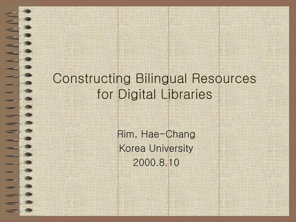 constructing bilingual resources for digital libraries