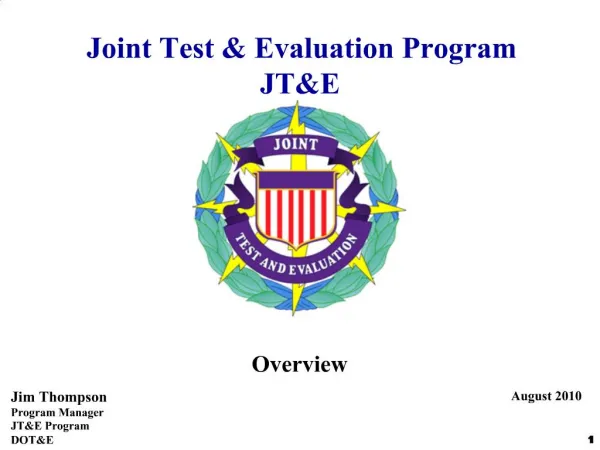 Joint Test Evaluation Program JTE