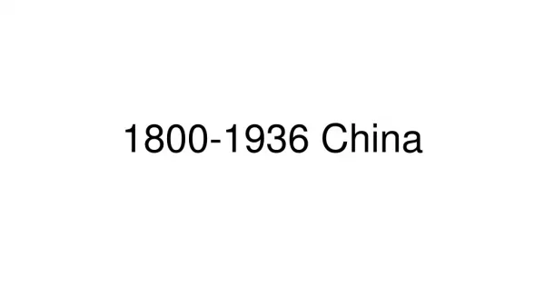 1800-1936 China