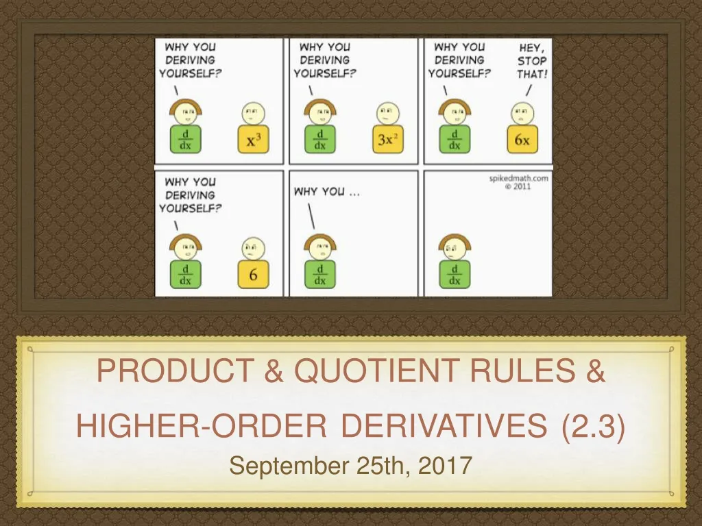 product quotient rules higher order derivatives 2 3