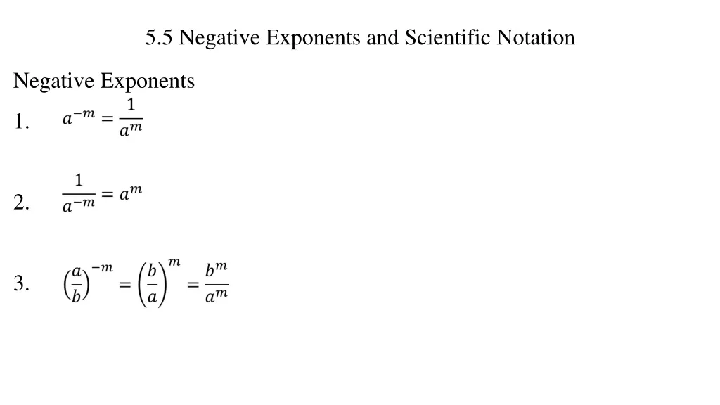 5 5 negative exponents and scientific notation
