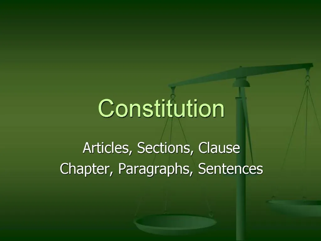 PPT - Constitution PowerPoint Presentation, Free Download - ID:493931