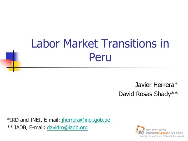 Labor Market Transitions in Peru