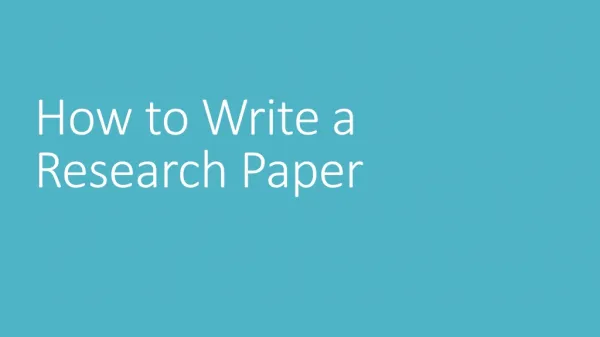how to write a research paper