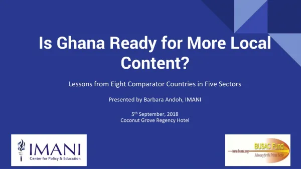 Is Ghana Ready for More Local Content?