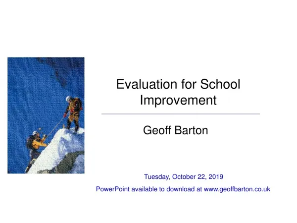 Evaluation for School Improvement