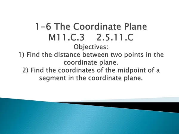 The Coordinate Plane (x, y)