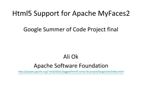 Html5 Support for Apache MyFaces2