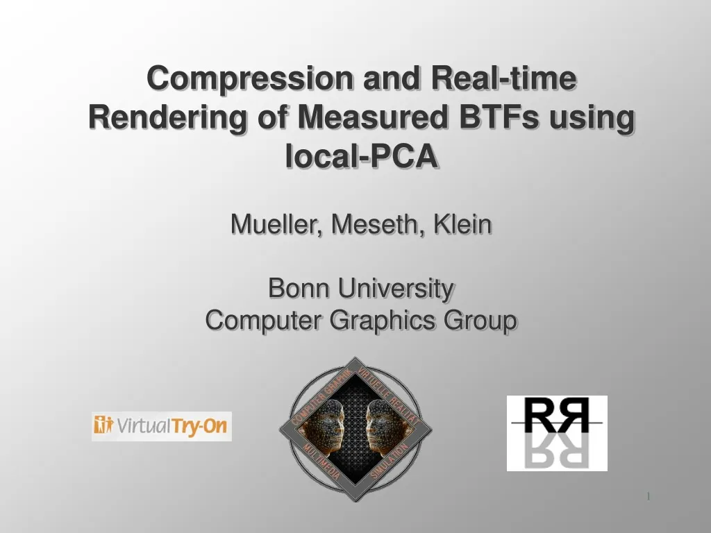 compression and real time rendering of measured btfs using local pca