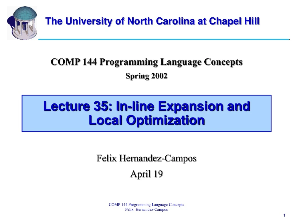 lecture 35 in line expansion and local optimization