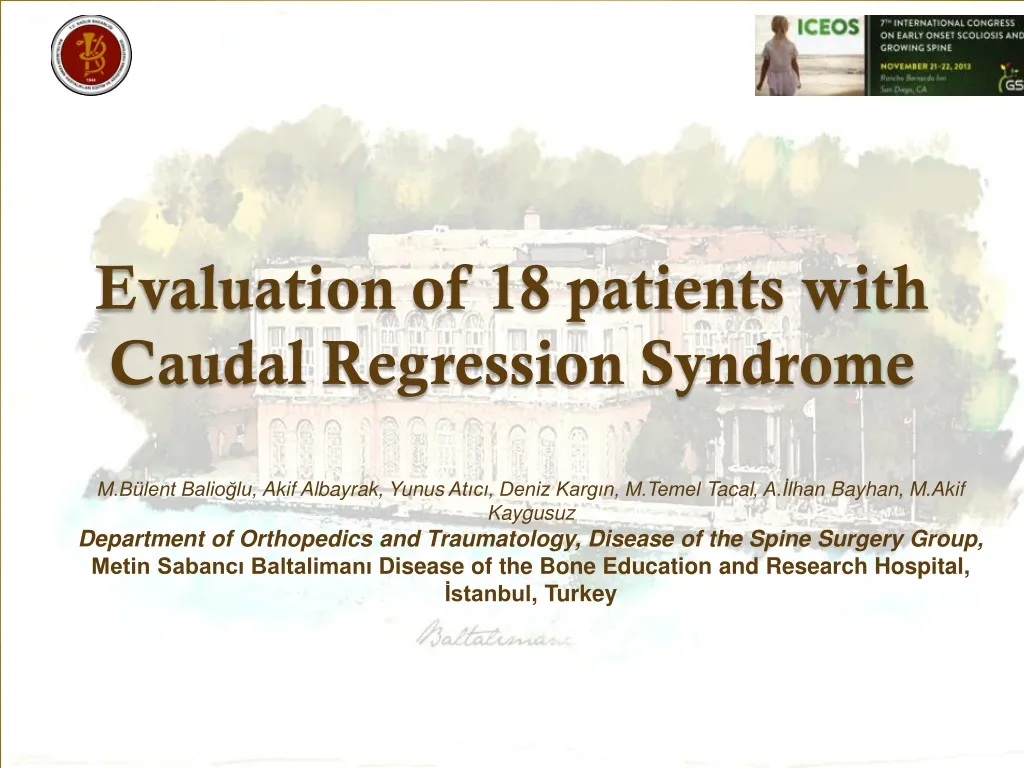evaluation of 18 patients with caudal regression syndrome