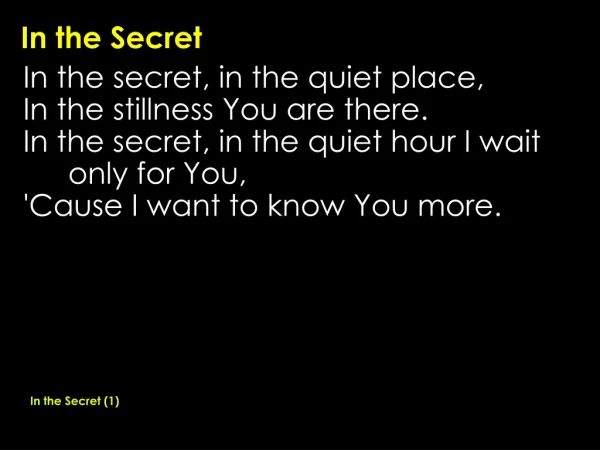 In the Secret
