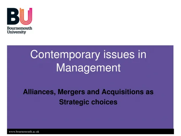Contemporary issues in Management