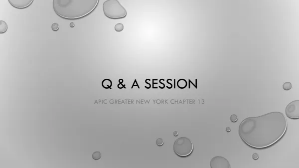 Q &amp; A session