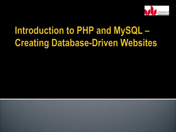 Introduction to PHP and MySQL – Creating Database-Driven Websites
