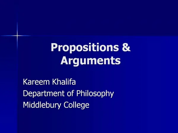 Propositions Arguments
