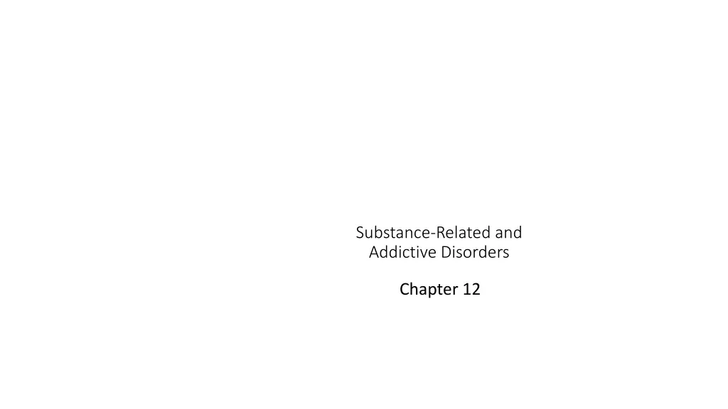 substance related and addictive disorders