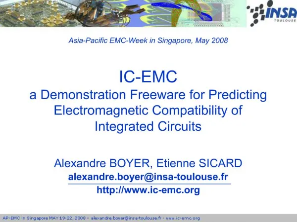 IC-EMC a Demonstration Freeware for Predicting Electromagnetic Compatibility of Integrated Circuits