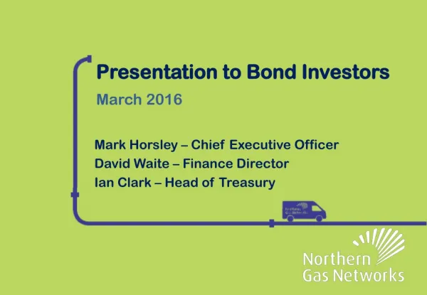 Presentation to Bond Investors