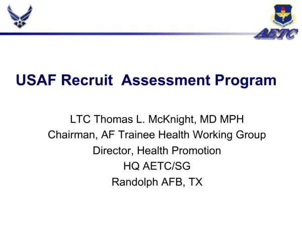 USAF Recruit Assessment Program