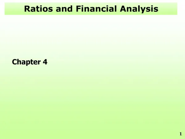 Ratios and Financial Analysis