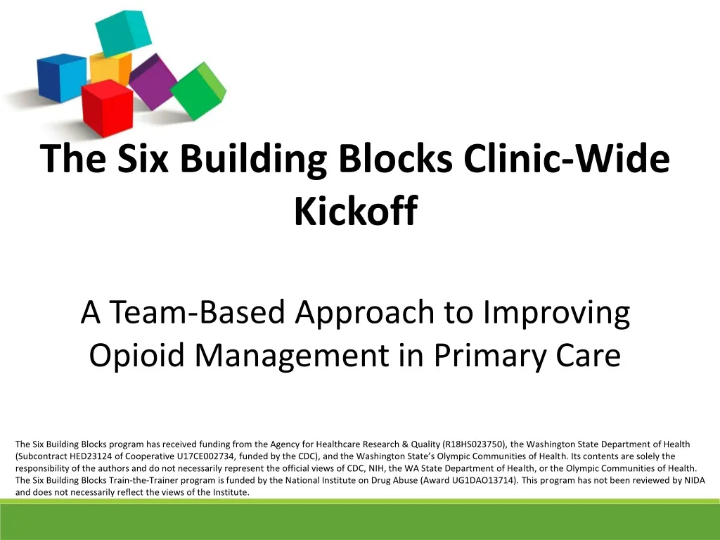 the six building blocks clinic wide kickoff