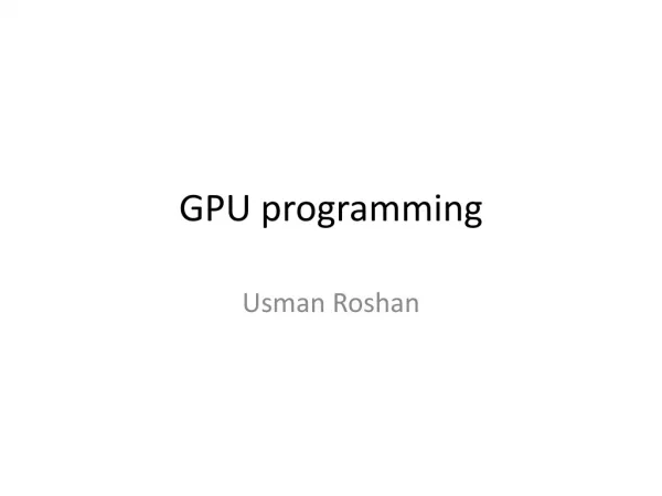 GPU programming
