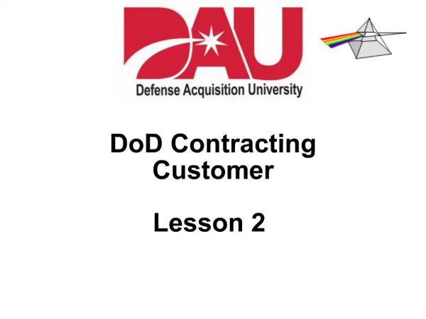 DoD Contracting Customer Lesson 2