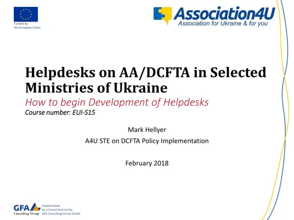 Mark Hellyer A4U STE on DCFTA Policy Implementation February 2018