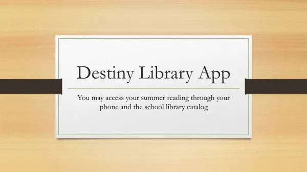 Destiny Library App