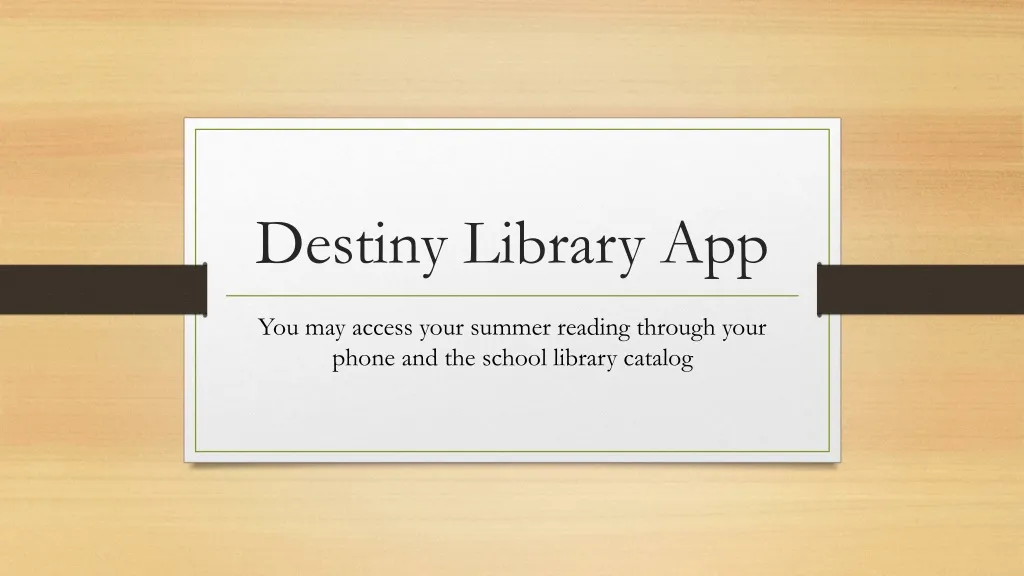 destiny library app