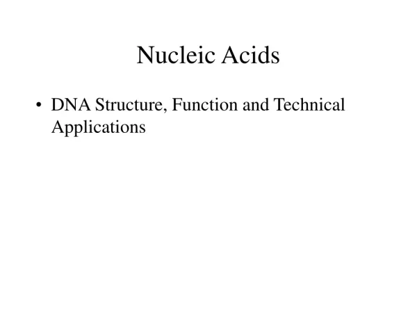 Nucleic Acids