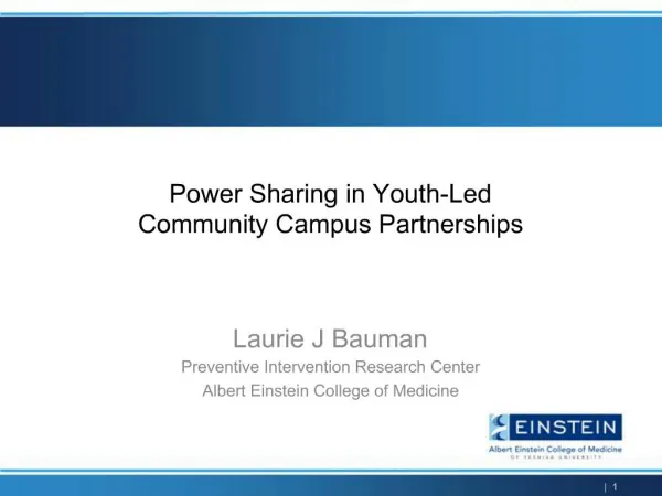 Power Sharing in Youth-Led Community Campus Partnerships