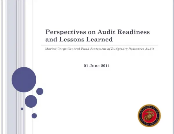 Perspectives on Audit Readiness and Lessons Learned