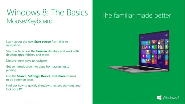 Windows 8: The Basics Mouse/Keyboard