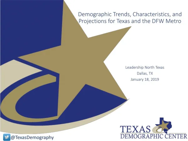 Demographic Trends, Characteristics, and Projections for Texas and the DFW Metro