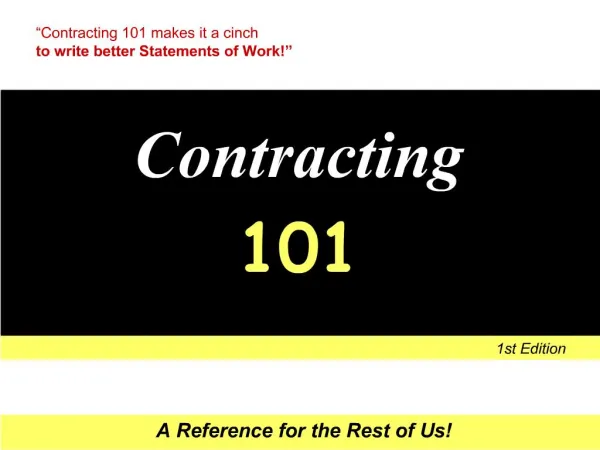 Contracting 101 makes it a cinch to write better Statements of Work