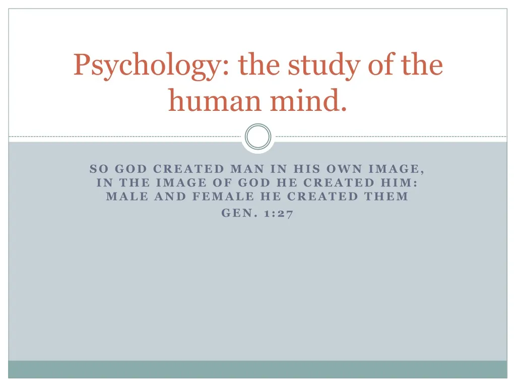 psychology the study of the human mind