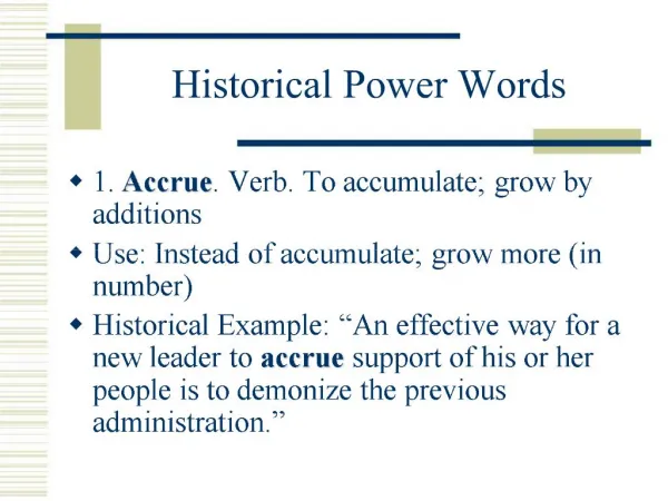 Historical Power Words