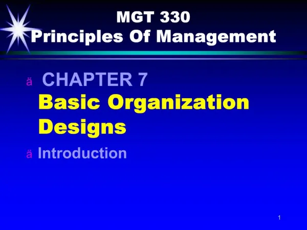 MGT 330 Principles Of Management