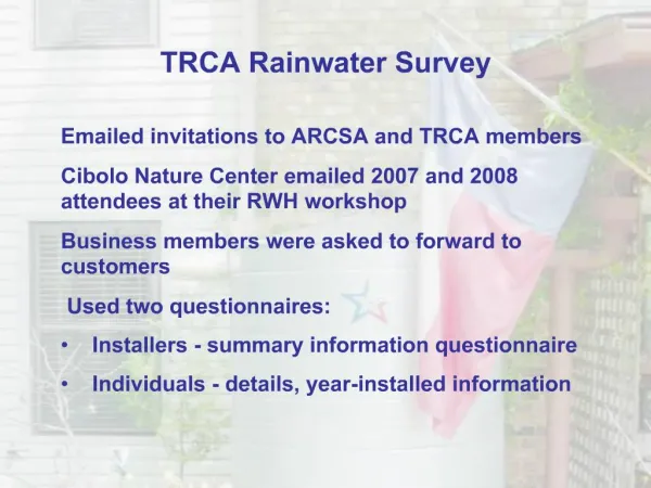 TRCA Rainwater Survey