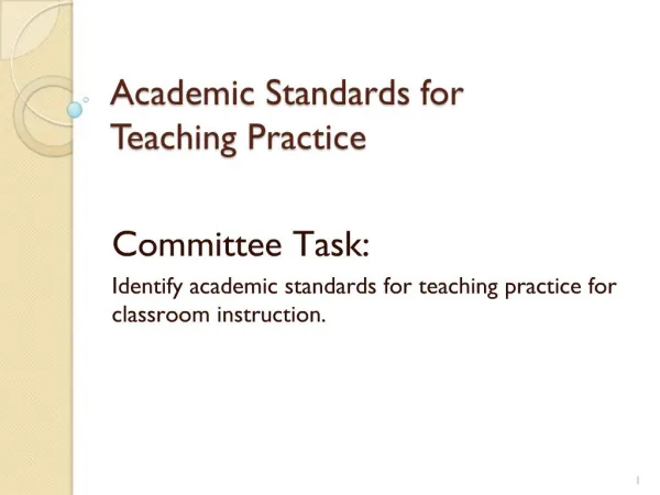 Academic Standards for Teaching Practice