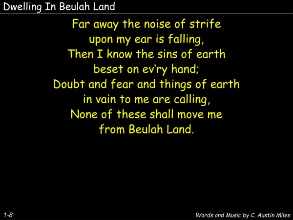 Dwelling In Beulah Land
