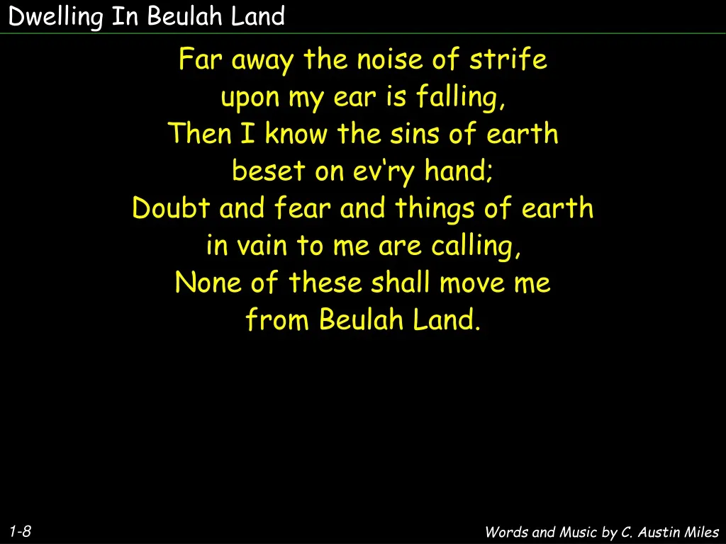 dwelling in beulah land