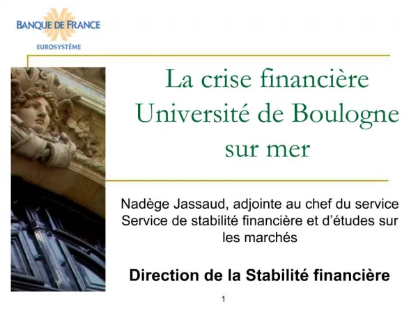 La crise financi re Universit de Boulogne sur mer