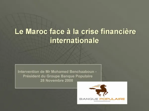 Le Maroc face la crise financi re internationale