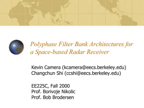 Polyphase Filter Bank Architectures for a Space-based Radar Receiver