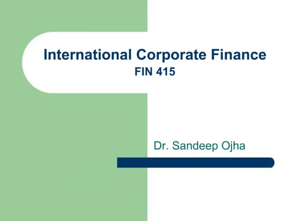 International Corporate Finance FIN 415