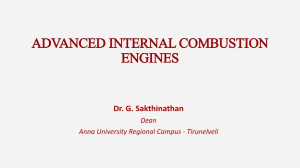 ADVANCED INTERNAL COMBUSTION ENGINES